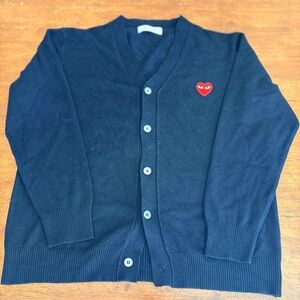 Comme des Garcons PLAY Black Cardigan with Red Heart